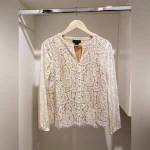 RACHEL ZOE Lace Blouse with Buttons
